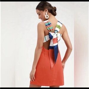Lulu's Multicolor Backless Dress with Bow